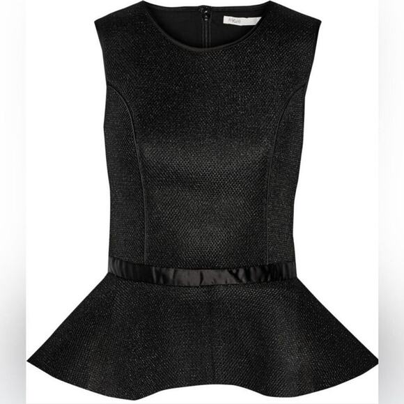 MAJE FEBRIL MESH BLACK PEPLUM TOP SIZE 2‎ - Picture 6 of 6
